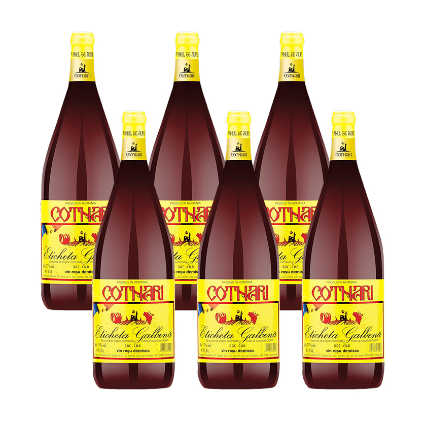 kaufen 6er Weinpaket Rotwein Galbena günstig halbtrocken Eticheta Cotnari
